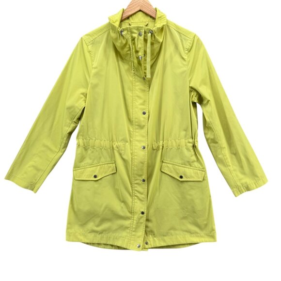 Talbots Jackets & Blazers - Talbots Utility Jacket Womens Lime Green Full Zip Snap Drawstring Waist Size L